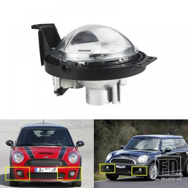 【並行輸入品】BMW ミニクラブマンカントリーマン用フロントバンパーフォグランプカバーアセンブリバルブ無1個