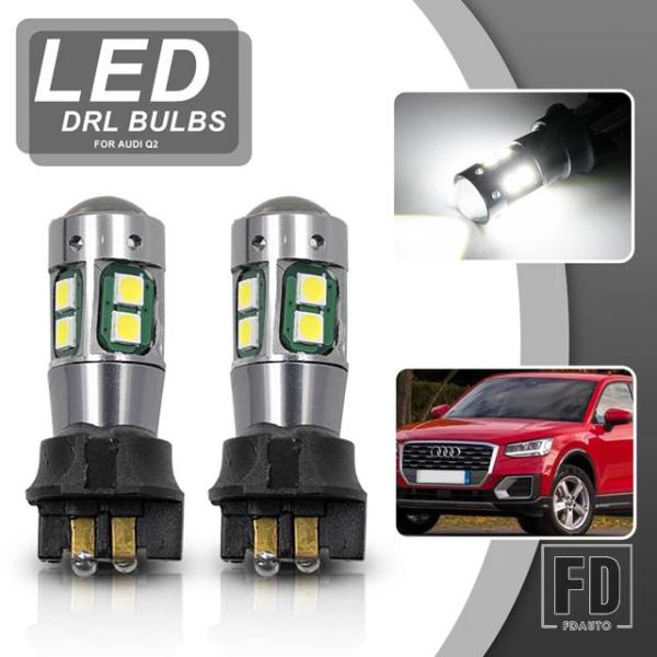 【並行輸入品】アウディ Q2 2016年以降 CANBUS PW16W PW24W PWY24W LED デイタイムランニングライト DRL バルブ ヘッドラン