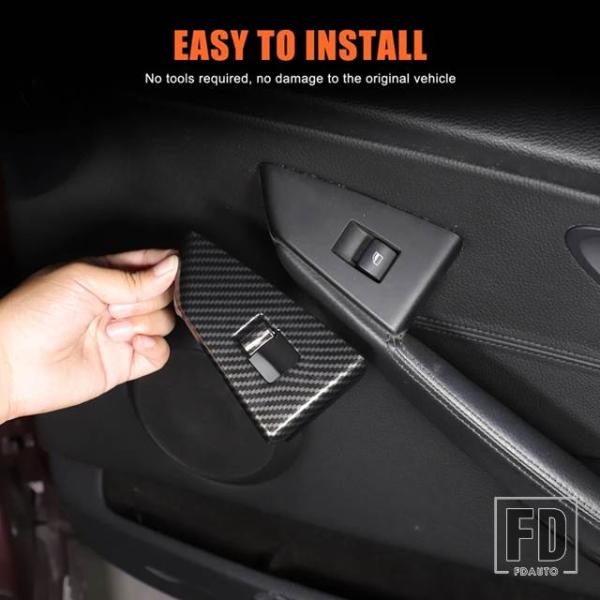 【並行輸入品】BMW 6シリーズ E63 E64 2004-2009 ABSカーボン製車ドアウィンドウリフトスイッチボタンフレームパネルトリムインテリア
