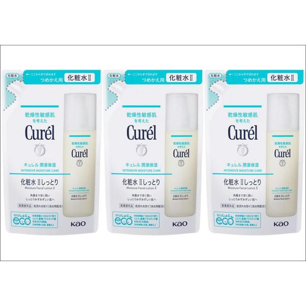 送料無料メール便 ［3個セット］キュレル 化粧水II しっとり　つめかえ用　130ml×3個 ・メール便にて発送致します