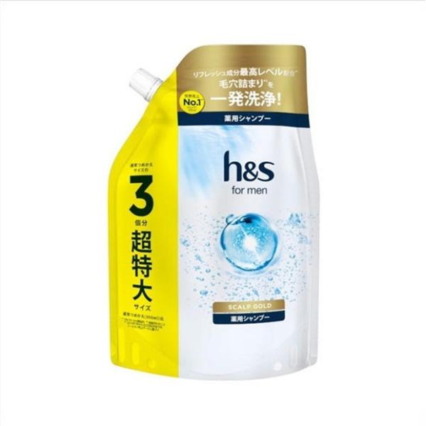 【訳あり品：店頭長期在庫品の為】★h＆s for men　スカルプ EX　メンズシャンプー　つめかえ用　超特大　900ml【返品・交換不可】