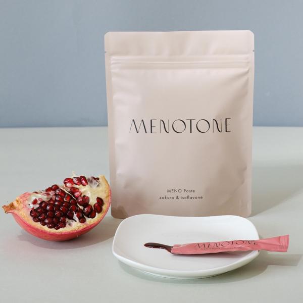 メノポーズ（閉経・更年期）世代のココロとカラダに必要な成分を、手軽においしく続けられるペースト状にしたインナーケア商品。オーガニック・ザクロに含まれる、ポリフェノール、カリウム、エラグ酸、葉酸、ビタミンCなどの美容成分と、女性の美や健康をサ...