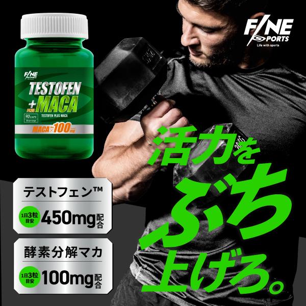 SALE 25%OFF 送料無料 ◇ FINE SPORTS 国産 ボディケアサポート系サプリ テストフェン+マカ 90粒30日分 テストフェン
