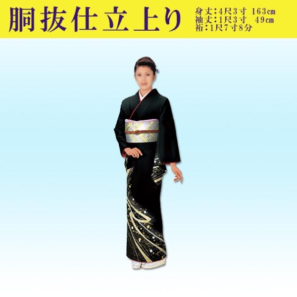 訪問着\"絽\"鷺BLACK金彩　洗える着物 訪問着