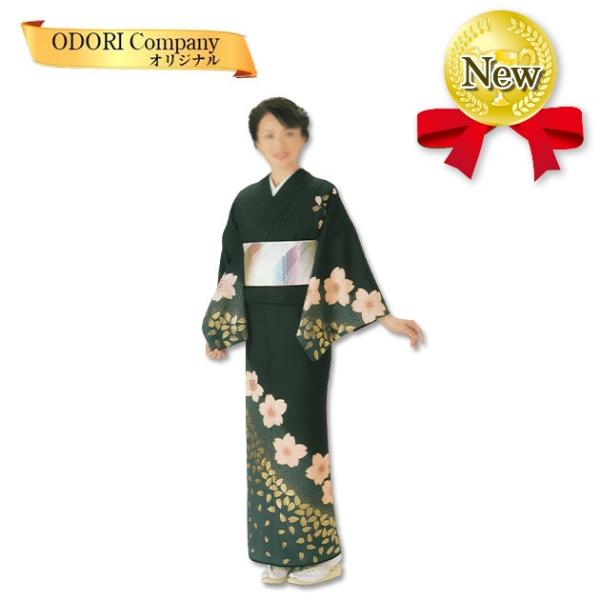 踊り 着物 舞踊 絵羽 反物 黒地に桜 当店限定商品 : ODORI Company