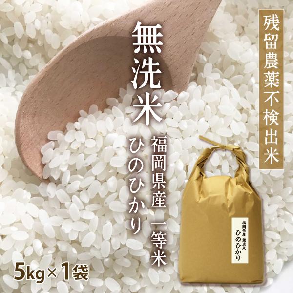 無洗米 5kg ひのひかり 5kg×1袋 令和7年産 残留農薬不検出 一等米/ お取り寄せグルメ 特A 福岡県 父の日 ギフト お祝い