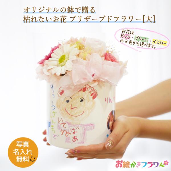フラワーギフト 送料無料 お絵かき 名入れ 写真入り オリジナル プレゼント プリザーブドフラワー お花 母の日 父の日 敬老の日 孫 子ども 誕生日 ギフト 誕生日