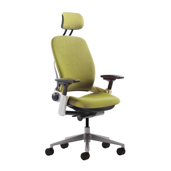 プラチナフレーム Steelcase リープチェア Leap 背 座 クロス カラー選択 K phd Workaholic Leap ヘッドレスト付 ヘッドレストのフレームカラーはブラックです 完成品