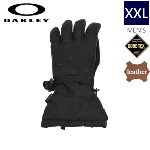 ☆26-27 XXLサイズ27 OAKLEY ELLIPSE GOATSKIN GAUNTLET GLOVES カラー:BLACKOUT  メンズ XXLサイズ オークリー  スキー スノーボード