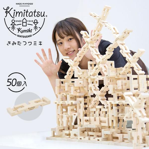 きみたつクミキ 50個入 Kimitatsu 木のおもちゃ 組み木 知育玩具 知恵