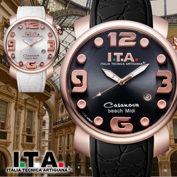 I.T.A. アイティーエー　カサノバビーチ　ブルー　イタリア　腕時計 I.T.A カサノバビーチミディ 19.03.05 ブルー SS/ラバーベルト
