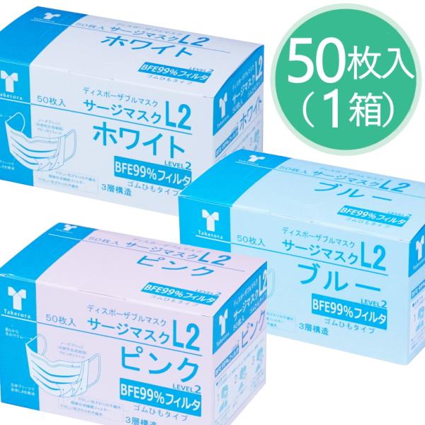家族を守る 竹虎 サージカルマスク 医療用マスク 50枚入り×1箱 不織布