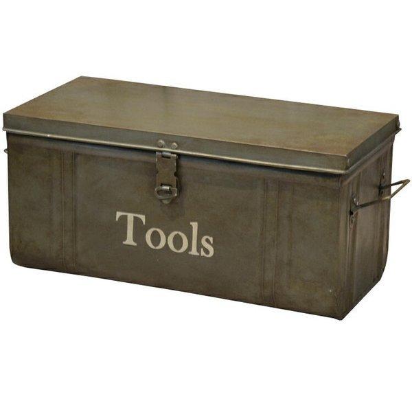 アンティーク風蓋付きボックス ツールボックス 箱 工具入れ