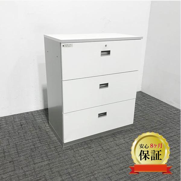 イトーキ　ラテラル　三段キャビネット イトーキ ラテラルキャビネット 3段 シンラインR ホワイト 中古