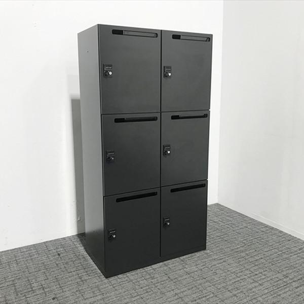 6人用パーソナルロッカー 2列3段 イプリア ダイヤル式 イナバ ブラック  