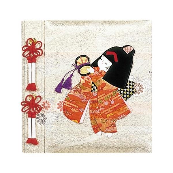 ■本体タテ335×ヨコ325×背巾40mm■函364×353×50mm■高級西陣織表紙■Lサイズ・100年台紙（アイボリー）10枚■写真台紙1枚■育児記録8頁■タイトルカード付■銀色化粧函入