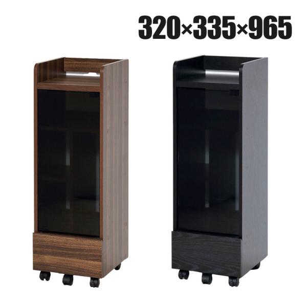 クロシオ 機器ラック キャスター付き 機器収納ボックス 強化ガラス扉
