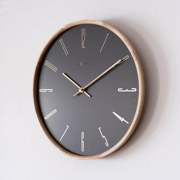 掛け時計 JAPANDI 秒針なし 静か 壁掛け 時計 木製 ゴールド スイープ