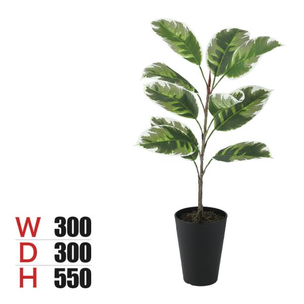 観葉植物 人工樹木 フェイクグリーン 造花 デコラトリカラー ルーツポット 高さ550mm 鉢:SA-4(BK) 卓上
