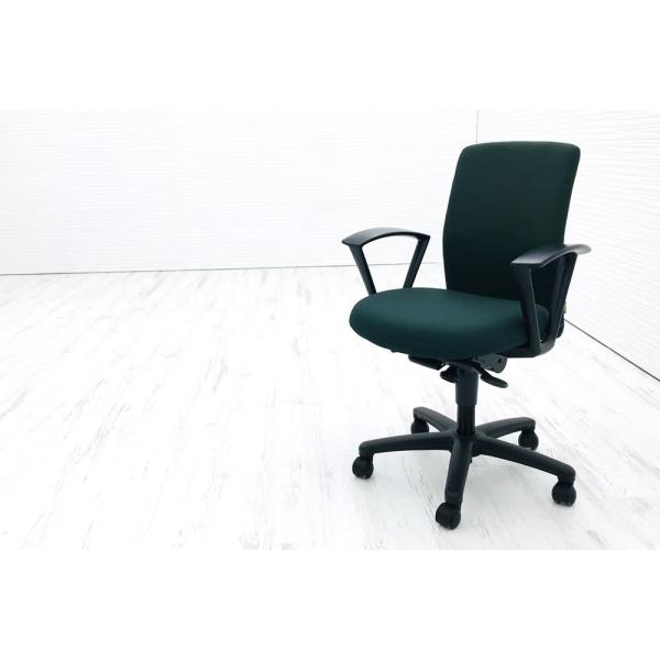 ブロスチェア 中古 オフィスチェア イトーキ 格安saleスタート ブロス クッション 事務椅子 中古オフィス家具 Itoki グリーン 固定肘