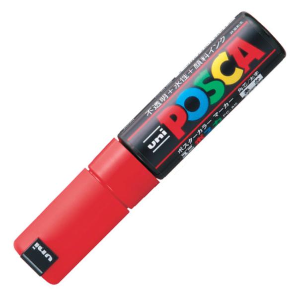 ポスカ 三菱鉛筆 水性サインペン 太字角芯 赤 PC8K.15 uni PC-8K POSCA