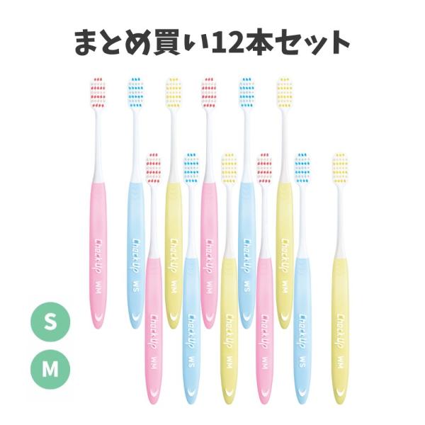 【まとめ買い12本セット】Check-Up 歯ブラシ WIDEタイプ S/M LION チェックアップ歯ブラシ ワイド 虫歯予防 歯周ケア