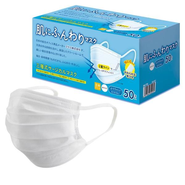 他サイト： プラス  PLUS  マスク 肌にふんわりマスク 50枚入り SM-050  98-770 地震 災害 防災の商品画像