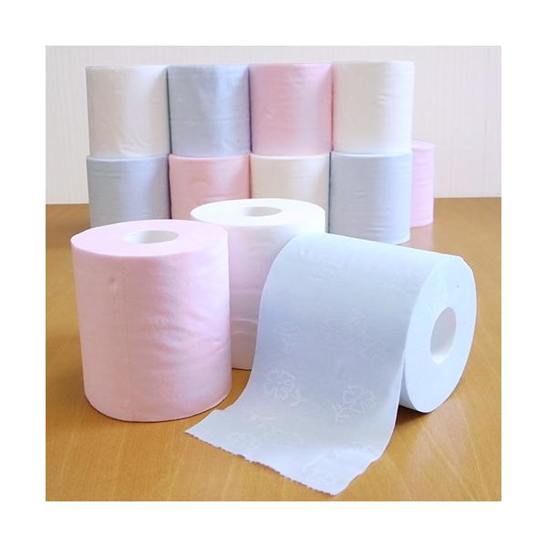 【定期発送】【ハヤシの花：トイレットペーパーダブル（30ロール）】和風柄透かし模様入り まとめ買いや業務用にもおすすめの高級トイレットペーパー ピンク・ブルー・ホワイトの3色入り｜"清流ティッシュ" ハヤシの花シリーズ