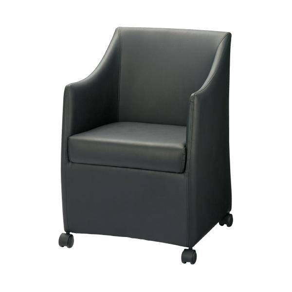 メーカー直送商品【送料無料！】スマイル 応接チェア 742903 ブラック 740219