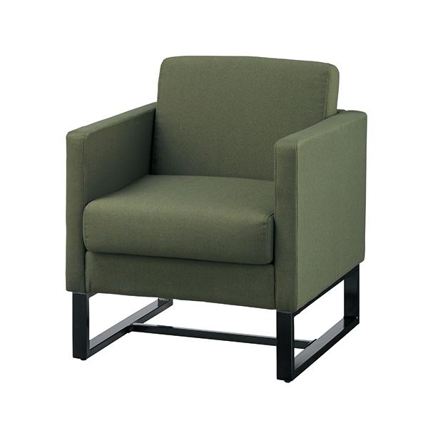 メーカー直送商品【送料無料！】アールエフヤマカワ 応接チェア GZSSF-F1PGN グリーン 布 1人掛 889353