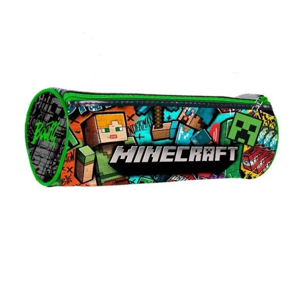 マインクラフト　マイクラ　ペンケース　ペンシルケース　筆箱　文具ケース　文房具入れ　円筒形　Minecraft pencil case