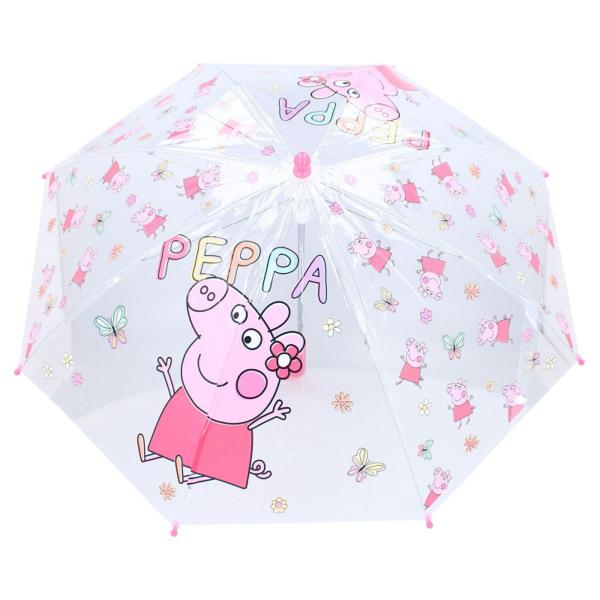 ペッパピッグ　Peppa Pig　 子供用 傘 ビニール傘　手開き 透明　全長60cm親骨サイズ42cm 直径70cm umbrella