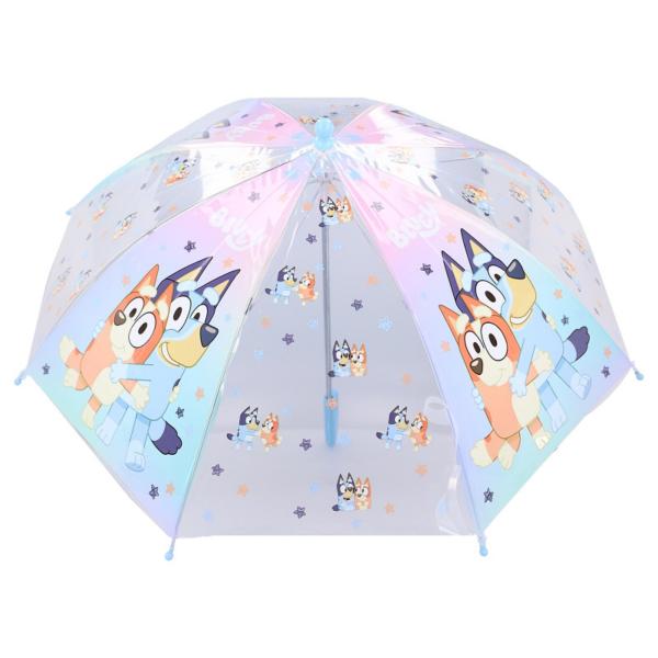 ブルーイ　BLUEY　子供用　幼児用　傘　雨傘　手開き　マニュアルオープン　透明　親骨サイズ42cm　直径74cm　 全長60cm