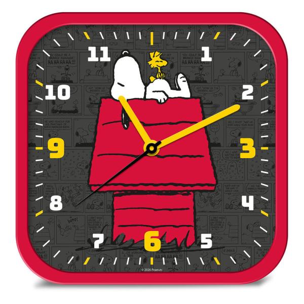 スヌーピー　SNOOPY　PEANUTS　 角型　掛け時計 時計 24.5cm x 24.5cm ウォールクロック Wall Clock 壁掛け時計