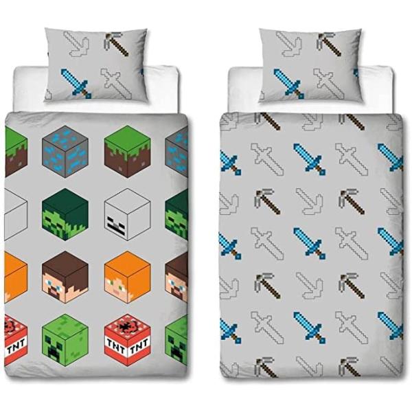 マインクラフト　マイクラ　MINECRAFT　シングルサイズ　掛け布団カバー+枕カバーセット　ベッドカバー　寝具カバー