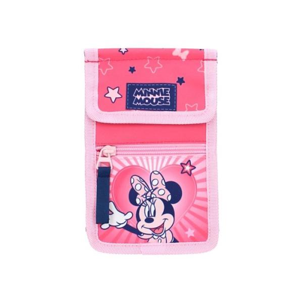 ディズニー　ミニーマウス　マジックテープ式　ストラップ付き　キッズ 財布 小銭入れ お財布 コインケース 小物入れ　 子供用 wallet　