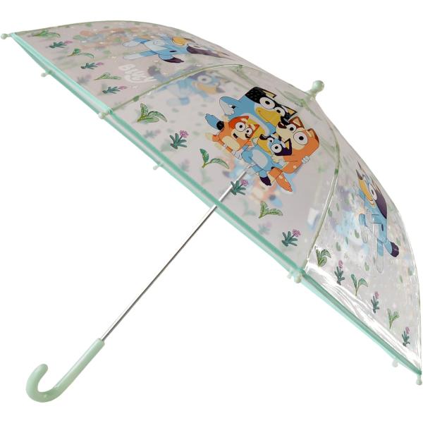 ブルーイ　BLUEY　子供用　傘　雨傘　手開き　マニュアルオープン　透明　親骨サイズ50cm　直径85cm　 全長68cm