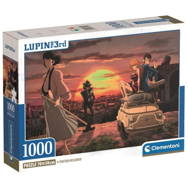Clementoni　クレメントーニ　ルパン三世　ジグソーパズル パズル 1000ピース　ポスター付き　 50cm x 70cm