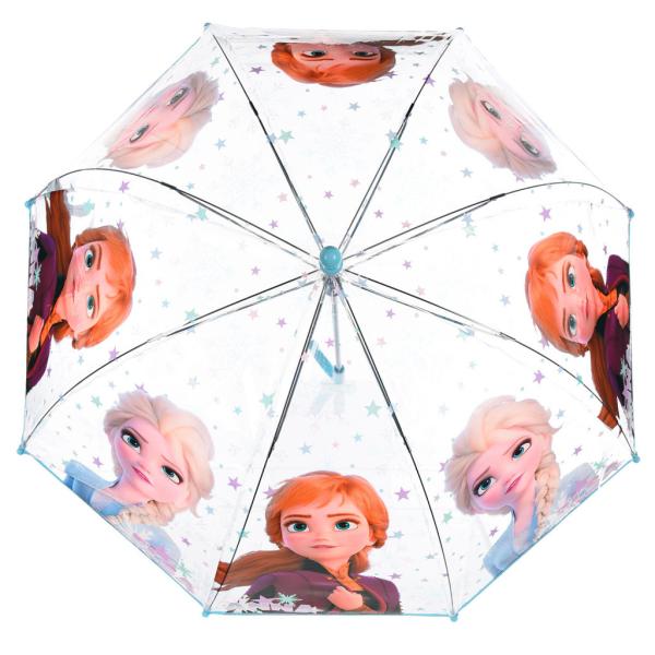 ディズニー　アナと雪の女王　子供用　傘　雨傘　手開き　マニュアルオープン　透明　親骨サイズ48cm　直径72cm　全長64cm