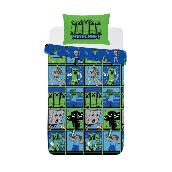 マインクラフト　MINECRAFT　マイクラ 掛け布団カバー+枕カバー シングルサイズ ベッドカバー