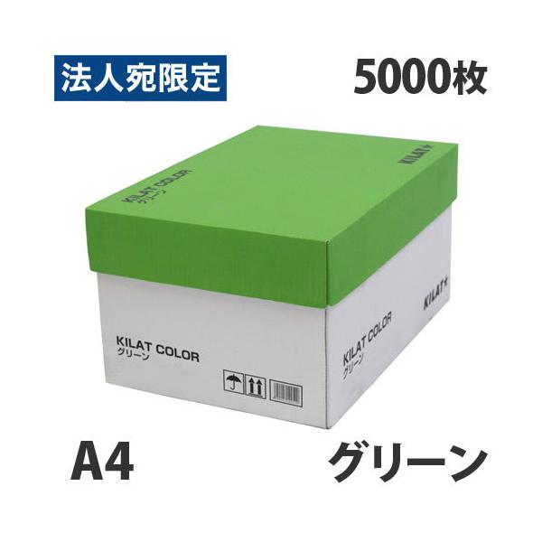 カラーコピー用紙 グリーン A4 5000枚『法人宛のみ送料無料(一部地域除く)』