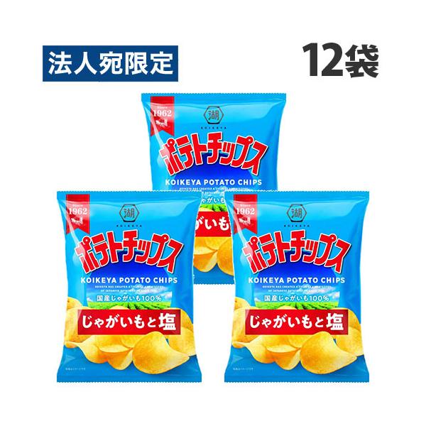 ポテトチップス 湖池屋 じゃがいもと塩 55g 12袋 : オフィストラスト