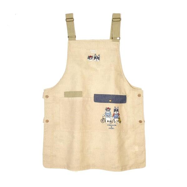 クスグルジャパン) 両脇釦あきエプロンアニマルモード 258032 ベージュ