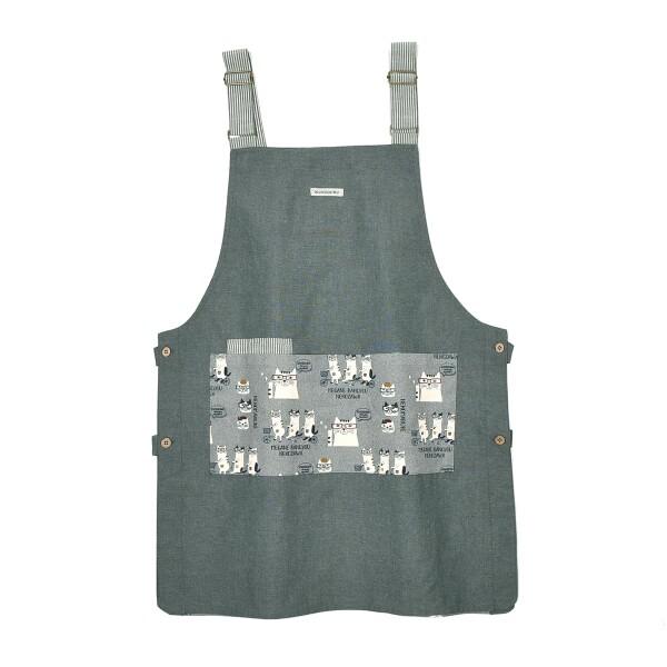 クスグルジャパン) 両脇釦あきエプロン アラカルト両脇釦あきエプロン