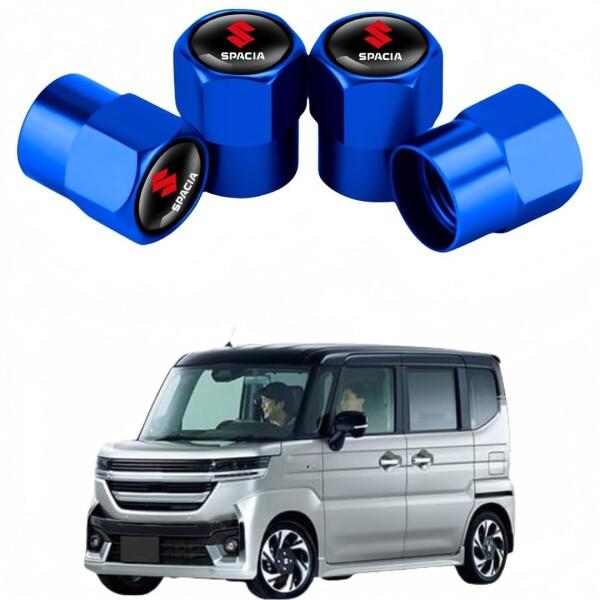 スズキ mk53sスペーシアカスタム 純正 15インチ4本 エアバルブ新品交換済 スズキ スペーシア SPACIA Custom エアバルブキャップ スペーシア