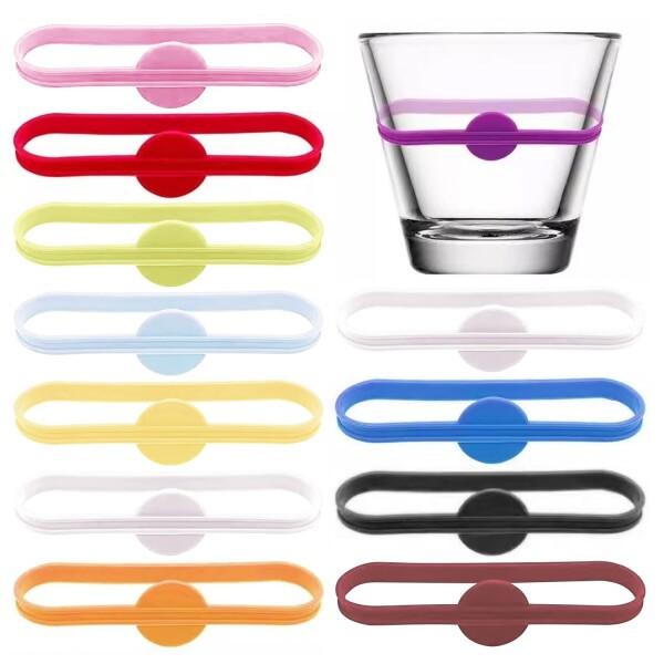 (Drawheart) グラスマーカー 12色 12個セット ドリンクマーカー 飲み物識別用 シャンパングラス カクテル用 パーティーグッズ カップ識別ラベル おしゃれで実用的 シリコン製 ホームバーパーティー イベント 繰り返し使える プ...