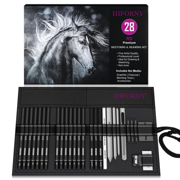 HIFORNY スケッチ描画鉛筆セット 28本 スケッチ鉛筆 画材 グラファイト
