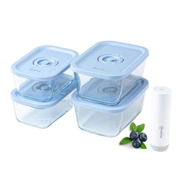 MR MARUN 真空保存容器 Dセット｜耐熱ガラス 密閉容器｜スープ・煮物