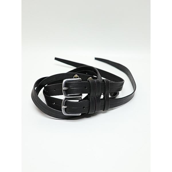 JULIUS Cow Skin Double Belt （BK x SV）