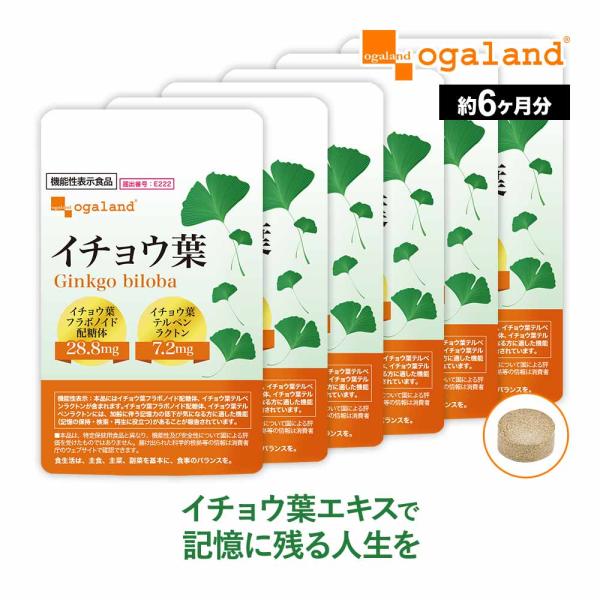 機能性表示食品 イチョウ葉 （約6ヶ月分） サプリ サプリメント イチョウ葉フラボノイド配糖体 テルペンラクトン 加齢 記憶力 祖父母に送る
